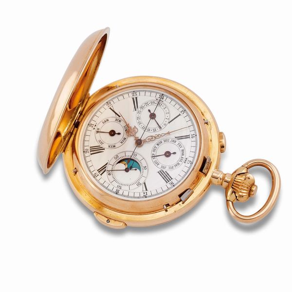 INVICTA : INVICTA OROLOGIO DA TASCA CRONOGRAFO RIPETIZIONE QUARTI CALENDARIO E FASI LUNARI  - Asta OROLOGI - Associazione Nazionale - Case d'Asta italiane