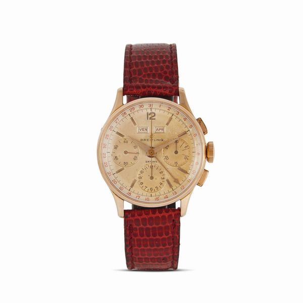 Breitling : BREITLING DATORA CRONOGRAFO IN ORO ROSA  - Asta OROLOGI - Associazione Nazionale - Case d'Asta italiane