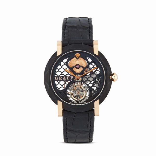 Graff : GRAFF MASTER SKELETON TOURBILLON BLACK TITANIUM EDIZIONE LIMITATA N. 00X/100 ANNO CIRCA 2016  - Asta OROLOGI - Associazione Nazionale - Case d'Asta italiane