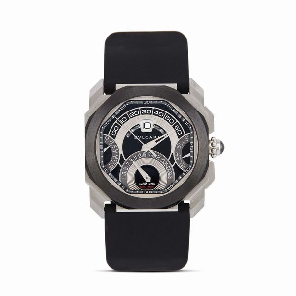 bulgari : BULGARI GERALD GENTA OCTO QUADRI RETRO REF. BGO45BSC CHQR N. Q03XX ANNO 2016  - Asta OROLOGI - Associazione Nazionale - Case d'Asta italiane