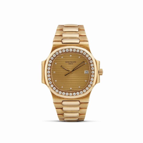 PATEK PHILIPPE : PATEK PHILIPPE NAUTILUS REF. 3800/3 QUADRANTE GILT N. 29056XX IN ORO GIALLO ANNO 1993  - Asta OROLOGI - Associazione Nazionale - Case d'Asta italiane