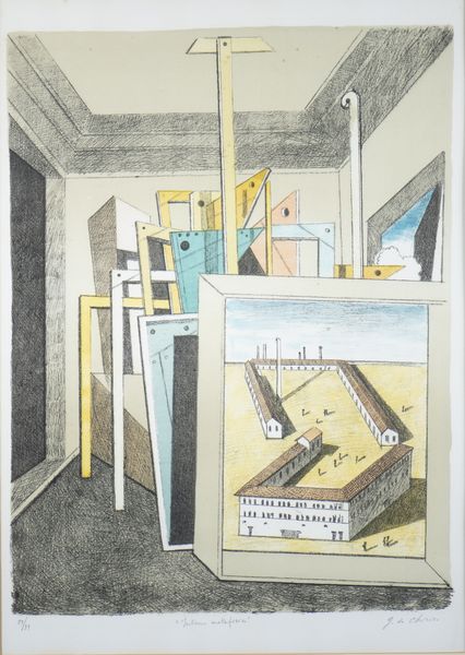 DE CHIRICO GIORGIO (1888 - 1978) : INTERNO METAFISICO  - Asta Asta 496 | GRAFICA MODERNA, FOTOGRAFIA E MULTIPLI D'AUTORE Online - Associazione Nazionale - Case d'Asta italiane