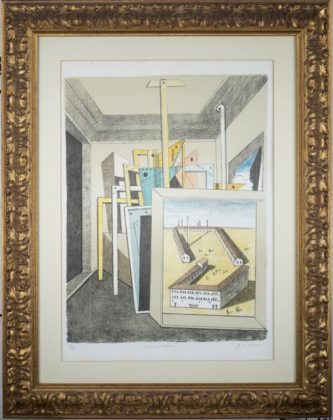 DE CHIRICO GIORGIO (1888 - 1978) : INTERNO METAFISICO  - Asta Asta 496 | GRAFICA MODERNA, FOTOGRAFIA E MULTIPLI D'AUTORE Online - Associazione Nazionale - Case d'Asta italiane