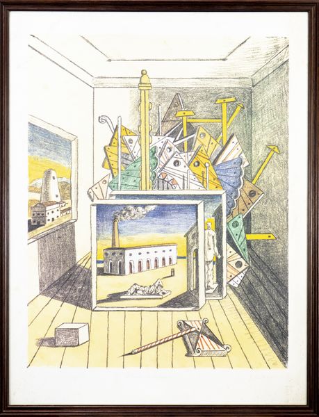 DE CHIRICO GIORGIO (1888 - 1978) : INTERNO METAFISICO (SECONDA VERSIONE)  - Asta Asta 496 | GRAFICA MODERNA, FOTOGRAFIA E MULTIPLI D'AUTORE Online - Associazione Nazionale - Case d'Asta italiane