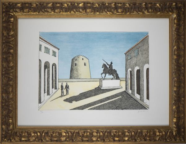 DE CHIRICO GIORGIO (1888 - 1978) : PIAZZA D' ITALIA CON STATA ECQUESTRE  - Asta Asta 496 | GRAFICA MODERNA, FOTOGRAFIA E MULTIPLI D'AUTORE Online - Associazione Nazionale - Case d'Asta italiane