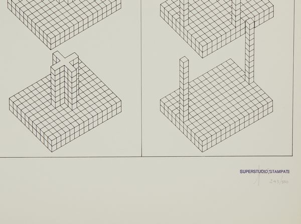 SUPERSTUDIO : ISTOGRAMMI D'ARCHITETTURA  - Asta Asta 496 | GRAFICA MODERNA, FOTOGRAFIA E MULTIPLI D'AUTORE Online - Associazione Nazionale - Case d'Asta italiane