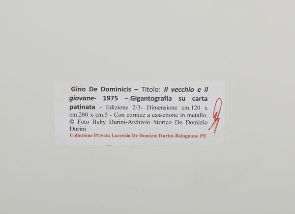 DURINI BUBY (1924 - 1994) : GINO DE DOMINICIS (IL VECCHIO E IL GIOVANE) - VILLA DURINI, SAN SILVESTRO COLLI, PESCARA  - Asta Asta 496 | GRAFICA MODERNA, FOTOGRAFIA E MULTIPLI D'AUTORE Online - Associazione Nazionale - Case d'Asta italiane