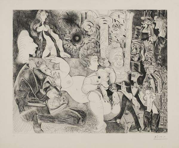 PICASSO PABLO (1881 - 1973) : DALLA SUITE 156: PEINTRE A' LAVALLIERE DESSINANT SON MODELE DANS LE CADRE DEK MAISON TELLIER  - Asta Asta 496 | GRAFICA MODERNA, FOTOGRAFIA E MULTIPLI D'AUTORE Online - Associazione Nazionale - Case d'Asta italiane