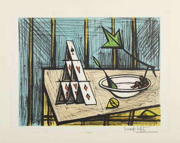 BUFFET BERNARD (1928 - 1999) : NATURE MORTE AUX CARTES  - Asta Asta 496 | GRAFICA MODERNA, FOTOGRAFIA E MULTIPLI D'AUTORE Online - Associazione Nazionale - Case d'Asta italiane