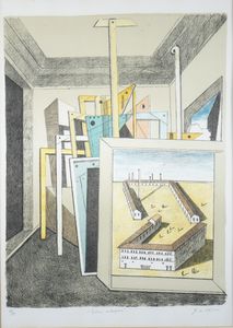 DE CHIRICO GIORGIO (1888 - 1978) - INTERNO METAFISICO