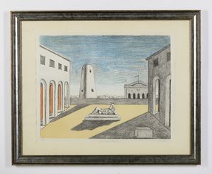 DE CHIRICO GIORGIO (1888 - 1978) : IL RIPOSO DI ARIANNA (PRIMA VERSIONE)  - Asta Asta 496 | GRAFICA MODERNA, FOTOGRAFIA E MULTIPLI D'AUTORE Online - Associazione Nazionale - Case d'Asta italiane