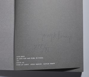 BEUYS JOSEPH (1921 - 1986) : DIE LEUTE SIND GANZ PRIMA IN FOGGIA  - Asta Asta 496 | GRAFICA MODERNA, FOTOGRAFIA E MULTIPLI D'AUTORE Online - Associazione Nazionale - Case d'Asta italiane