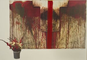 NITSCH HERMANN (1938 - 2022) - SENZA TITOLO (UBERMALTE BILD), 1991