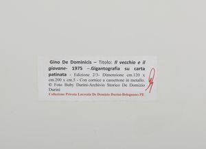 DURINI BUBY (1924 - 1994) : GINO DE DOMINICIS (IL VECCHIO E IL GIOVANE) - VILLA DURINI, SAN SILVESTRO COLLI, PESCARA  - Asta Asta 496 | GRAFICA MODERNA, FOTOGRAFIA E MULTIPLI D'AUTORE Online - Associazione Nazionale - Case d'Asta italiane