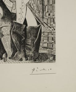 PICASSO PABLO (1881 - 1973) : DALLA SUITE 156: PEINTRE A' LAVALLIERE DESSINANT SON MODELE DANS LE CADRE DEK MAISON TELLIER  - Asta Asta 496 | GRAFICA MODERNA, FOTOGRAFIA E MULTIPLI D'AUTORE Online - Associazione Nazionale - Case d'Asta italiane