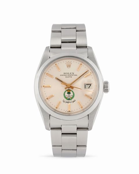 ROLEX : Oyster Perpetual Date 1500 personalizzato per le Forze Armate Reali Saudite  - Asta Orologi - Associazione Nazionale - Case d'Asta italiane