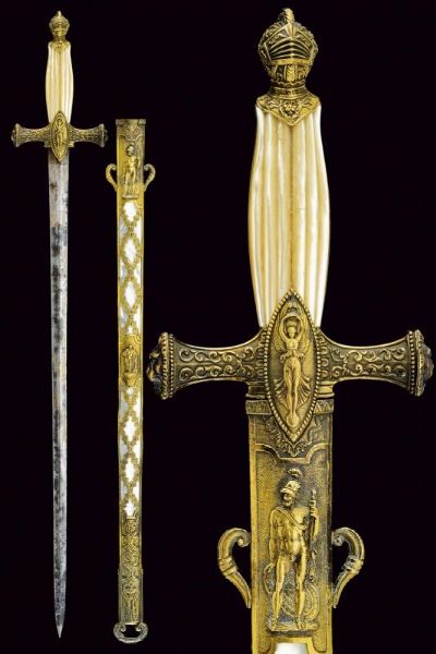 Importante glaive da alto funzionario firmato Fatou  - Asta Rare Armi Antiche e Militaria da Tutto il Mondo - Associazione Nazionale - Case d'Asta italiane