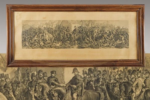 Bella stampa di The Meeting of Wellington and Blcher at Waterloo  - Asta Rare Armi Antiche e Militaria da Tutto il Mondo - Associazione Nazionale - Case d'Asta italiane