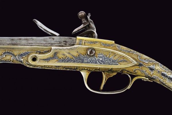 Paio di pistole a pietra focaia con fonde  - Asta Rare Armi Antiche e Militaria da Tutto il Mondo - Associazione Nazionale - Case d'Asta italiane