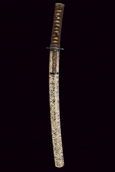 Bel wakizashi, mei: Hoki no Kami Fujiwara Nobu Taka  - Asta Rare Armi Antiche e Militaria da Tutto il Mondo - Associazione Nazionale - Case d'Asta italiane