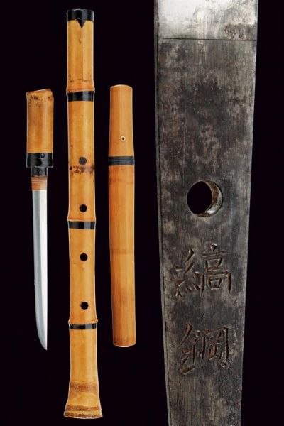 Tanto firmato Shima-hagane con koshirae a shakuhachi  - Asta Rare Armi Antiche e Militaria da Tutto il Mondo - Associazione Nazionale - Case d'Asta italiane