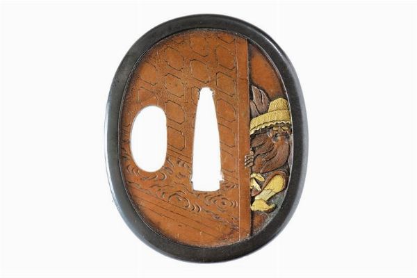 Tsuba per tanto attribuita a Tsuchiya Masachika  - Asta Rare Armi Antiche e Militaria da Tutto il Mondo - Associazione Nazionale - Case d'Asta italiane