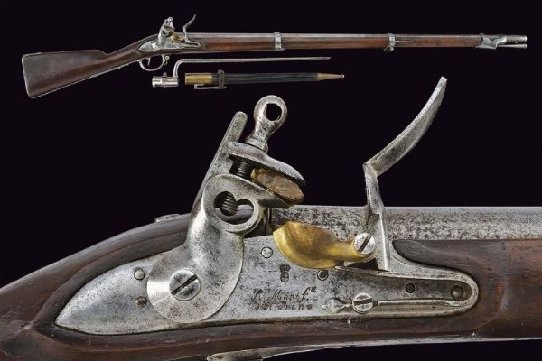 Fucile a pietra focaia mod. 1814 con baionetta  - Asta Rare Armi Antiche e Militaria da Tutto il Mondo - Associazione Nazionale - Case d'Asta italiane