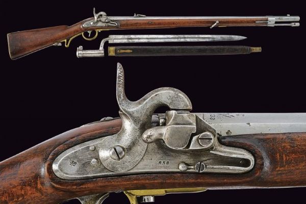 Kammerbuchse Mod. 1849 sistema Augustin con baionetta  - Asta Rare Armi Antiche e Militaria da Tutto il Mondo - Associazione Nazionale - Case d'Asta italiane