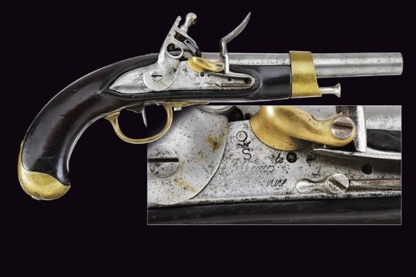 Pistola a pietra focaia sul tipo AN XIII  - Asta Rare Armi Antiche e Militaria da Tutto il Mondo - Associazione Nazionale - Case d'Asta italiane