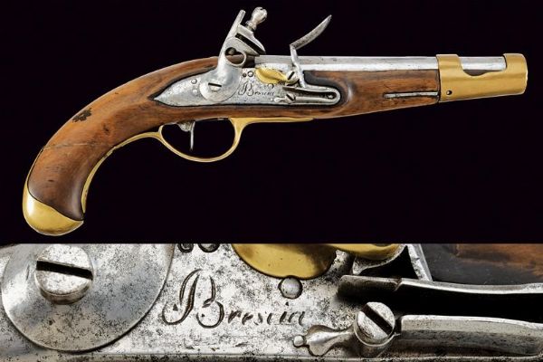 Pistola a pietra focaia da cavalleria  - Asta Rare Armi Antiche e Militaria da Tutto il Mondo - Associazione Nazionale - Case d'Asta italiane