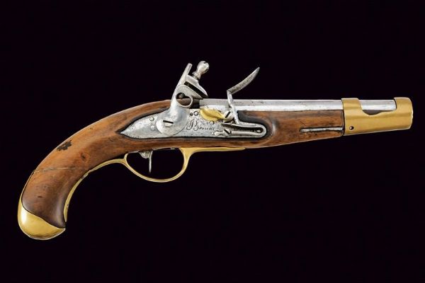 Pistola a pietra focaia da cavalleria  - Asta Rare Armi Antiche e Militaria da Tutto il Mondo - Associazione Nazionale - Case d'Asta italiane