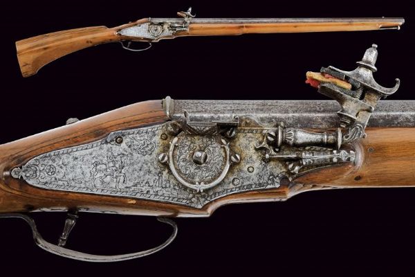 Interessante schioppetto a ruota da arcione  - Asta Rare Armi Antiche e Militaria da Tutto il Mondo - Associazione Nazionale - Case d'Asta italiane