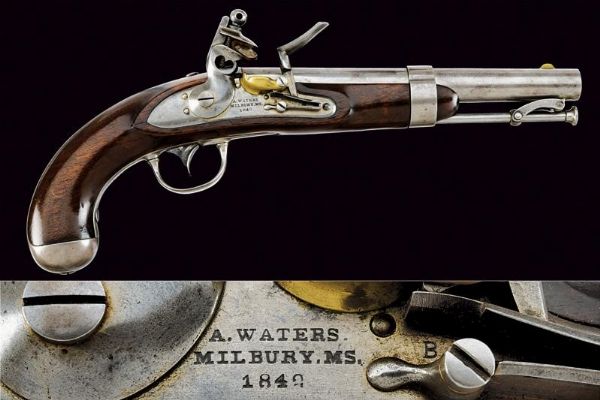 Interessante pistola a pietra focaia d'ordinanza Mod. 1836 di A. Waters  - Asta Rare Armi Antiche e Militaria da Tutto il Mondo - Associazione Nazionale - Case d'Asta italiane