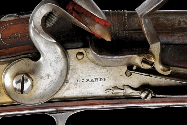 Bel trombone scavezzo a pietra focaia di Lorandi  - Asta Rare Armi Antiche e Militaria da Tutto il Mondo - Associazione Nazionale - Case d'Asta italiane