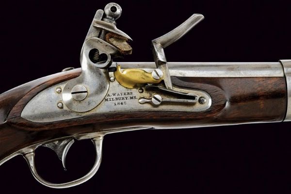 Interessante pistola a pietra focaia d'ordinanza Mod. 1836 di A. Waters  - Asta Rare Armi Antiche e Militaria da Tutto il Mondo - Associazione Nazionale - Case d'Asta italiane