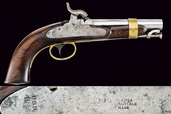 Pistola a luminello Mod. 1842 da marina  - Asta Rare Armi Antiche e Militaria da Tutto il Mondo - Associazione Nazionale - Case d'Asta italiane