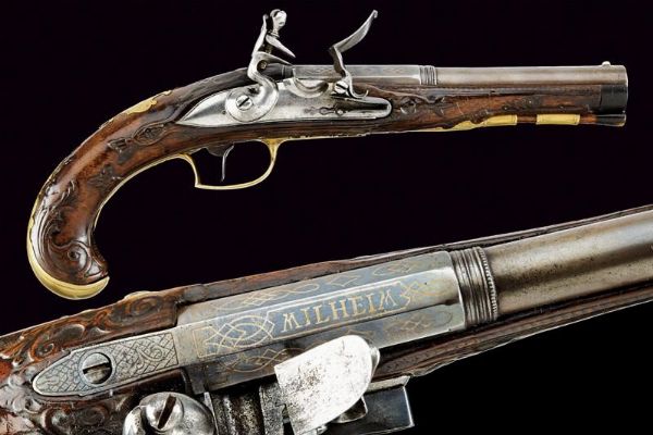 Pistola a pietra focaia  - Asta Rare Armi Antiche e Militaria da Tutto il Mondo - Associazione Nazionale - Case d'Asta italiane