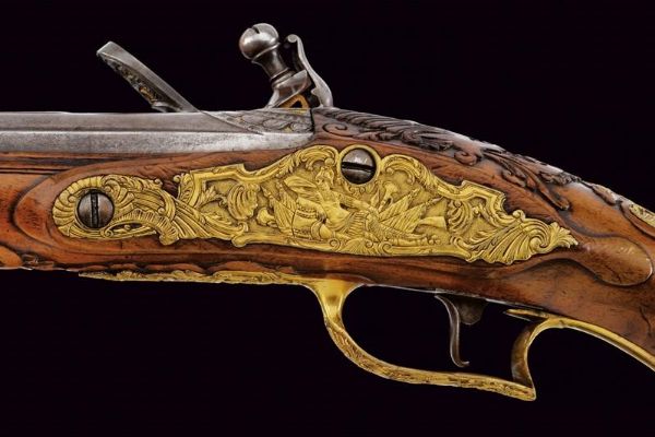 Bellissima pistola a pietra focaia di Claus  - Asta Rare Armi Antiche e Militaria da Tutto il Mondo - Associazione Nazionale - Case d'Asta italiane