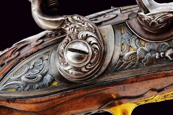 Bellissima pistola a pietra focaia di Claus  - Asta Rare Armi Antiche e Militaria da Tutto il Mondo - Associazione Nazionale - Case d'Asta italiane