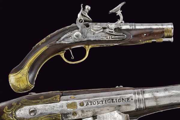 Pistola da viaggio alla fiorentina firmata Pietro Tommasi  - Asta Rare Armi Antiche e Militaria da Tutto il Mondo - Associazione Nazionale - Case d'Asta italiane