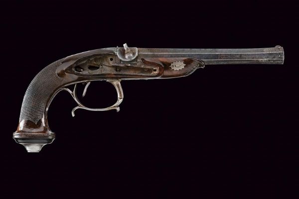 Elegante pistola da ufficiale priva di batteria  - Asta Rare Armi Antiche e Militaria da Tutto il Mondo - Associazione Nazionale - Case d'Asta italiane