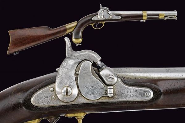 Pistola-carabina a luminello Mod. 1855  - Asta Rare Armi Antiche e Militaria da Tutto il Mondo - Associazione Nazionale - Case d'Asta italiane