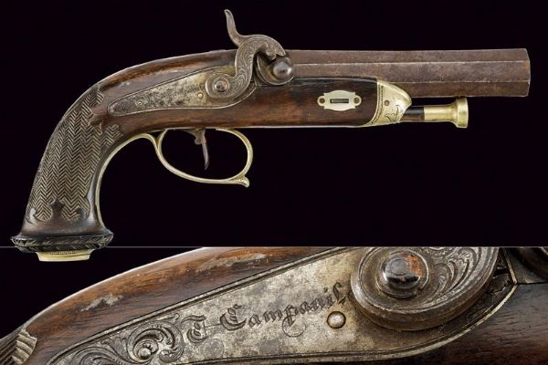 Pistola a luminello di Campanile  - Asta Rare Armi Antiche e Militaria da Tutto il Mondo - Associazione Nazionale - Case d'Asta italiane