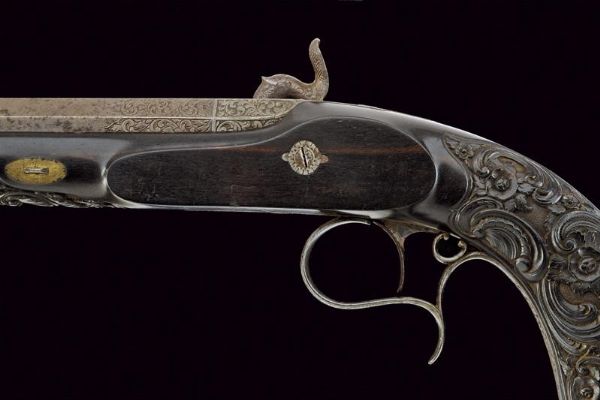 Pistola a luminello da tiro in cassetta di Gastinne Renette  - Asta Rare Armi Antiche e Militaria da Tutto il Mondo - Associazione Nazionale - Case d'Asta italiane