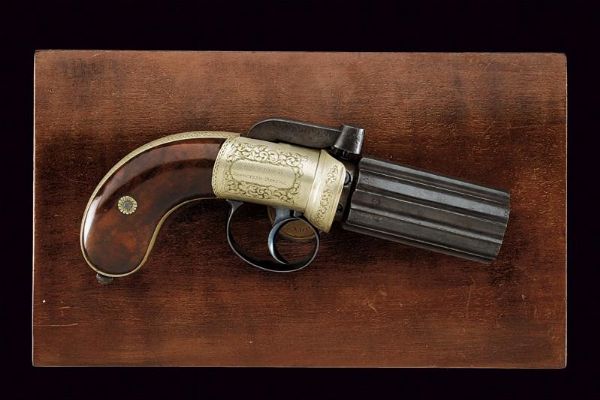 Raro pepperbox revolver in cassetta di W. A. Beckwith  - Asta Rare Armi Antiche e Militaria da Tutto il Mondo - Associazione Nazionale - Case d'Asta italiane