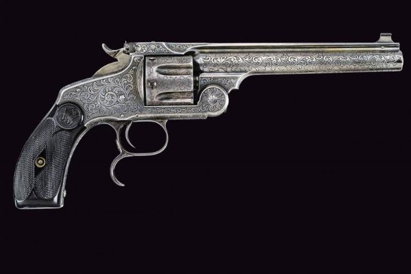 S&W New Model No. 3 Single Action Revolver inciso  - Asta Rare Armi Antiche e Militaria da Tutto il Mondo - Associazione Nazionale - Case d'Asta italiane