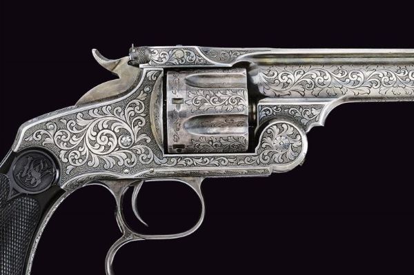 S&W New Model No. 3 Single Action Revolver inciso  - Asta Rare Armi Antiche e Militaria da Tutto il Mondo - Associazione Nazionale - Case d'Asta italiane