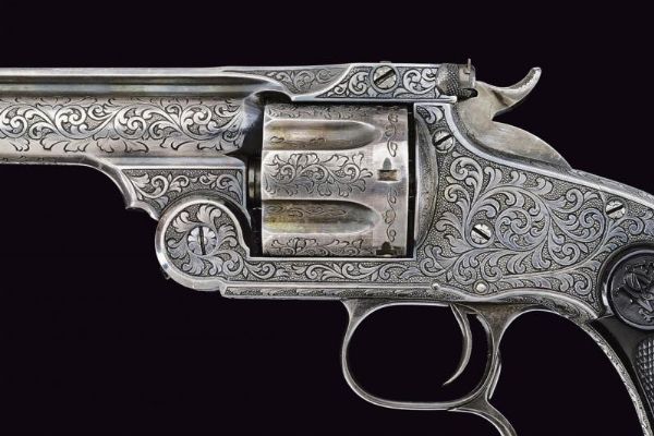 S&W New Model No. 3 Single Action Revolver inciso  - Asta Rare Armi Antiche e Militaria da Tutto il Mondo - Associazione Nazionale - Case d'Asta italiane