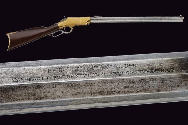 Interessante e raro Brass Frame Henry Rifle  - Asta Rare Armi Antiche e Militaria da Tutto il Mondo - Associazione Nazionale - Case d'Asta italiane