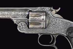 S&W New Model No. 3 Single Action Revolver inciso  - Asta Rare Armi Antiche e Militaria da Tutto il Mondo - Associazione Nazionale - Case d'Asta italiane